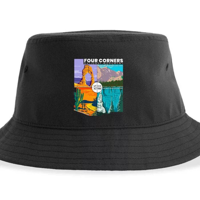 Four Corners National Monument With National Parks Sustainable Bucket Hat