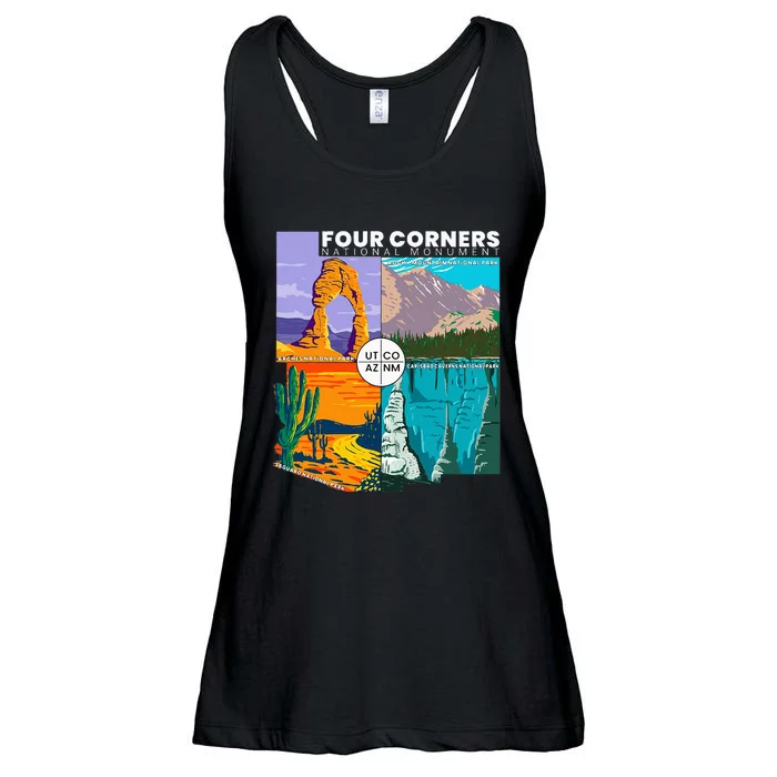 Four Corners National Monument With National Parks Ladies Essential Flowy Tank