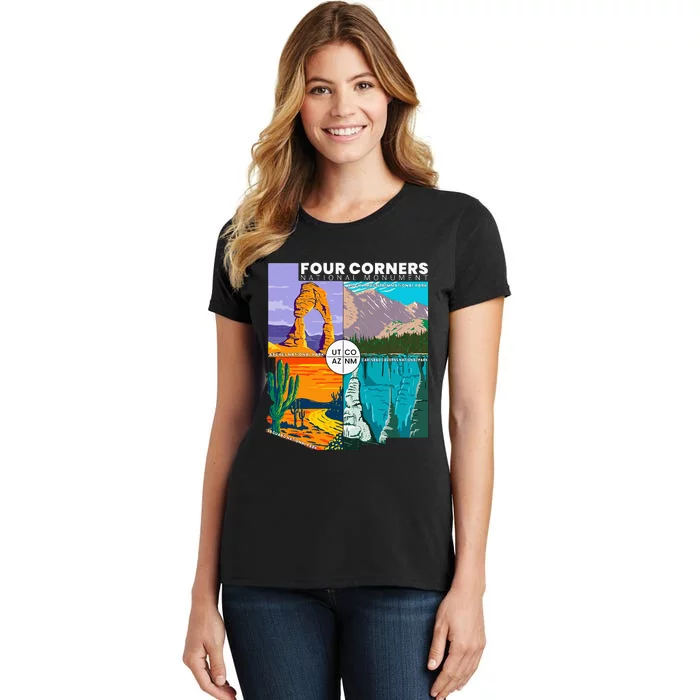 Four Corners National Monument With National Parks Women's T-Shirt