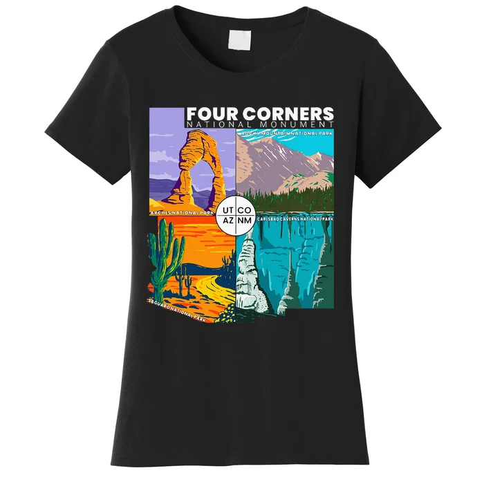 Four Corners National Monument With National Parks Women's T-Shirt