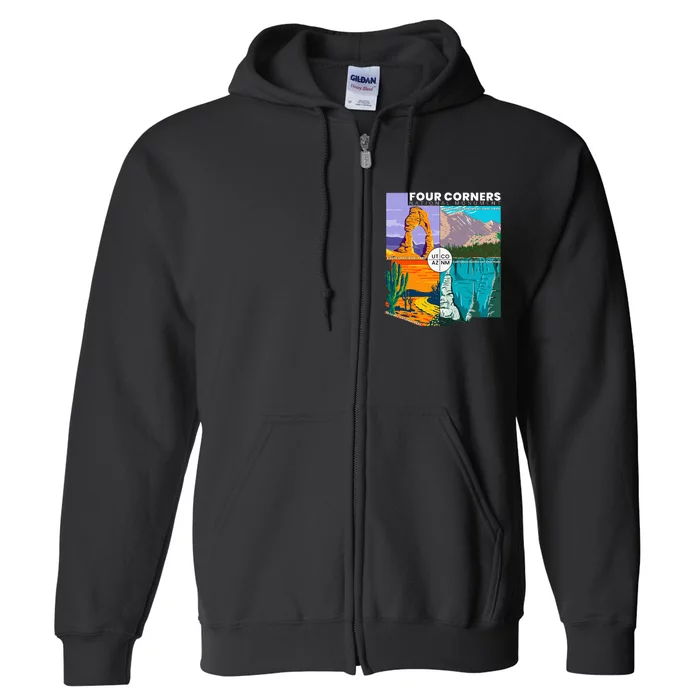 Four Corners National Monument With National Parks Full Zip Hoodie