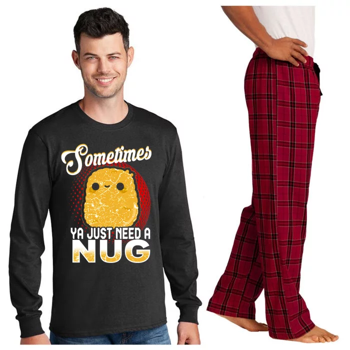 Funny Chicken Nugget Fast Food Cool Gift Long Sleeve Pajama Set