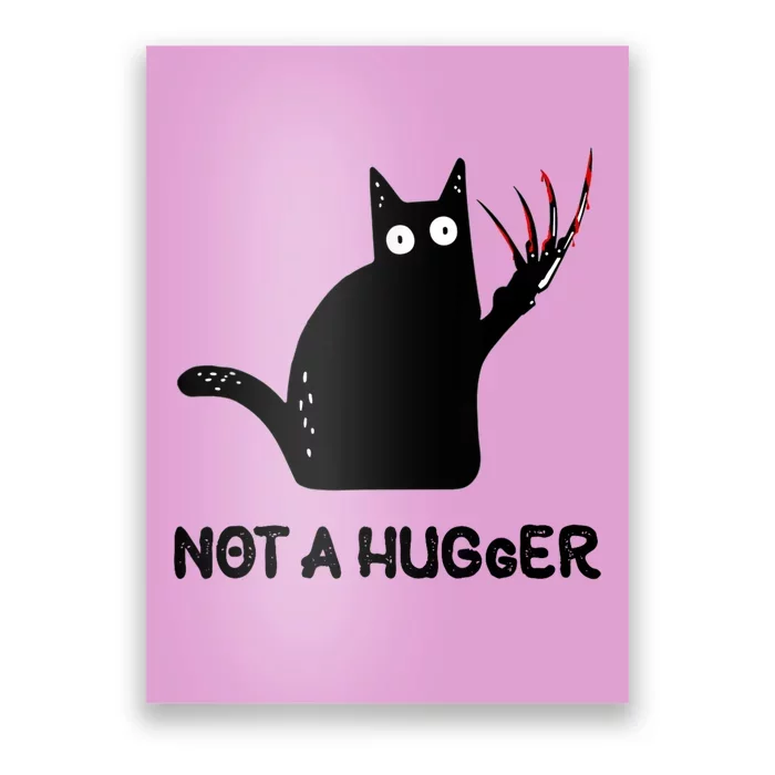 Funny Cat Not A Hugger Sarcastic Cat Saying Humor Joke Poster