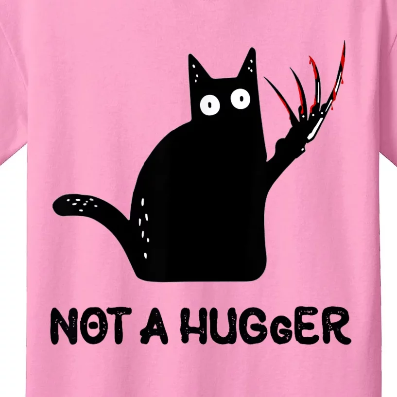 Funny Cat Not A Hugger Sarcastic Cat Saying Humor Joke Kids T-Shirt