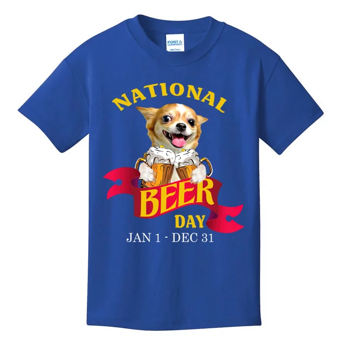 Funny Chihuahua National Beer Day Gift Gift Kids T-Shirt