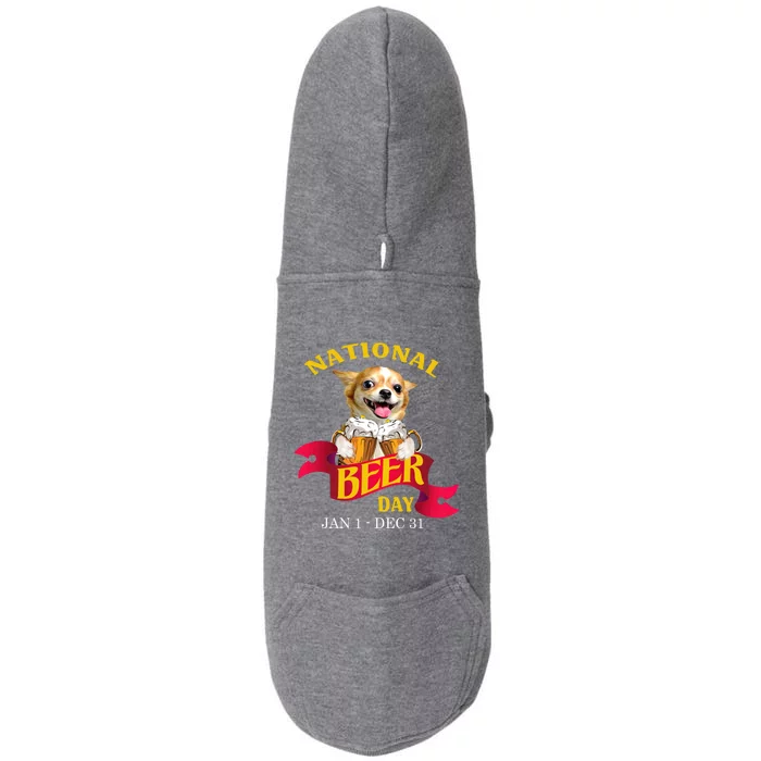 Funny Chihuahua National Beer Day Gift Gift Doggie 3-End Fleece Hoodie