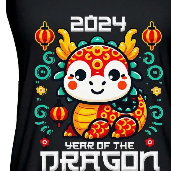 Funny Chinese New Year 2024 Year Of The Dragon 2024 Ladies Essential Flowy Tank