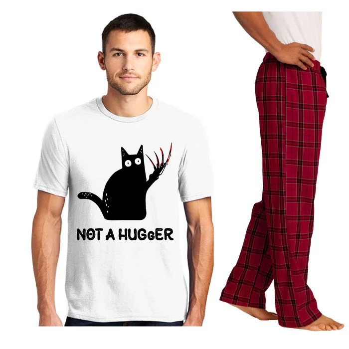 Funny Cat Not A Hugger Sarcastic Cat Saying Humor Joke Pajama Set