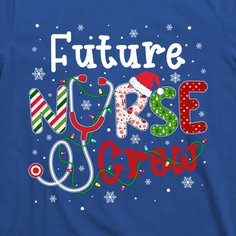 Future Christmas Nurse Crew Funny Nursing Christmas Pattern Gift T-Shirt