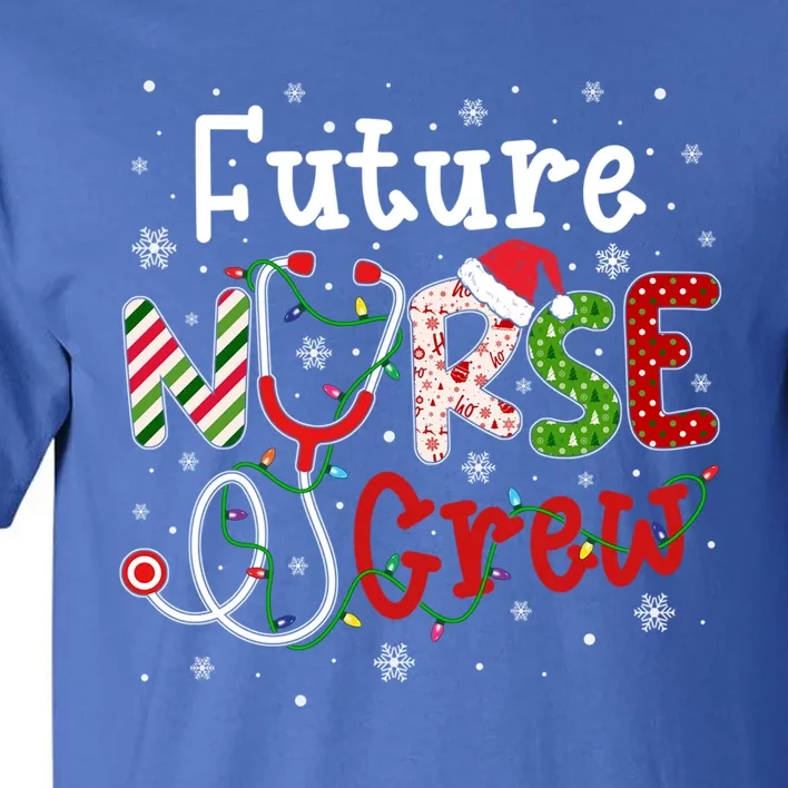 Future Christmas Nurse Crew Funny Nursing Christmas Pattern Gift Tall T-Shirt