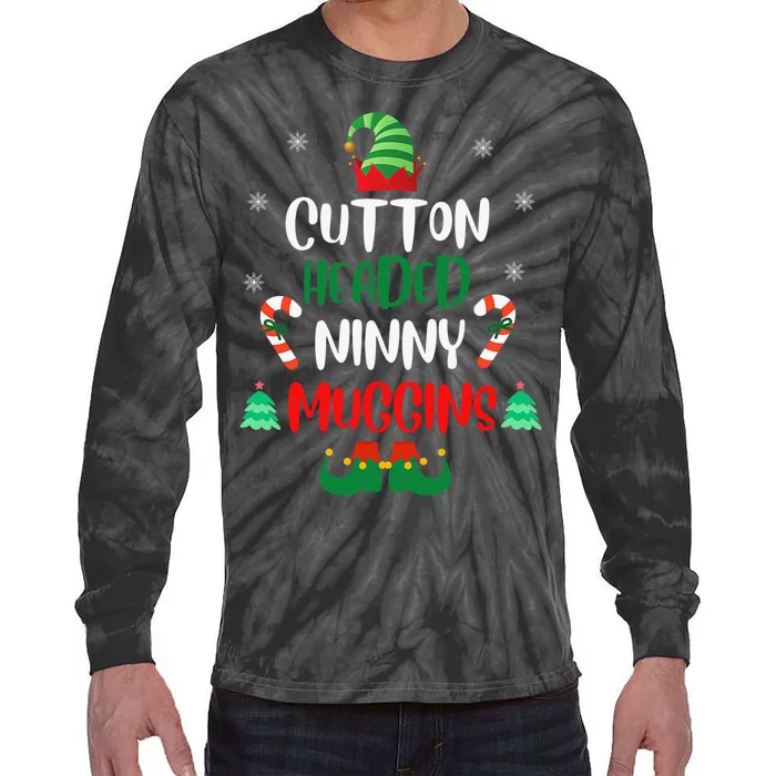 Funny Chistmas Ninny Muggins! Cotton Headed Elf Matching Tie-Dye Long Sleeve Shirt