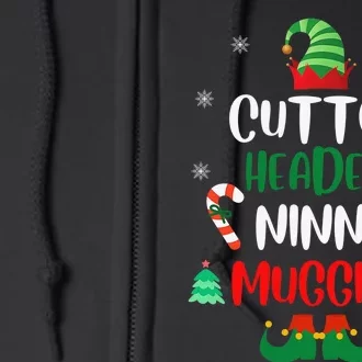 Funny Chistmas Ninny Muggins! Cotton Headed Elf Matching Full Zip Hoodie