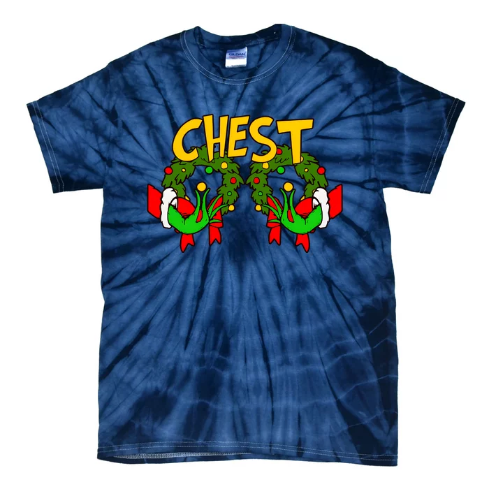 Funny Chest Nuts Couples Matching Christmas Humor Boobs Adult Joke Tie-Dye T-Shirt