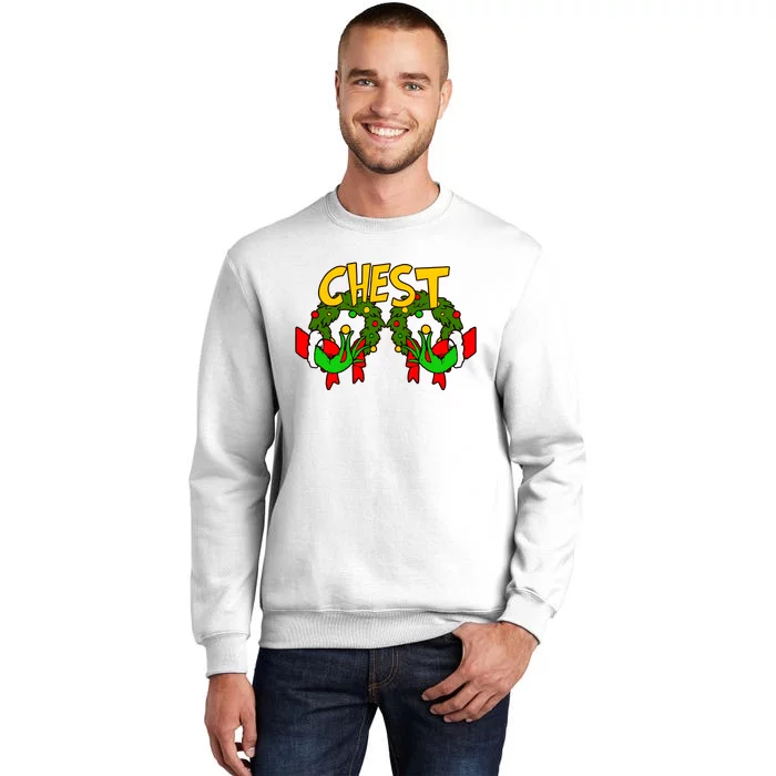 Funny Chest Nuts Couples Matching Christmas Humor Boobs Adult Joke Sweatshirt