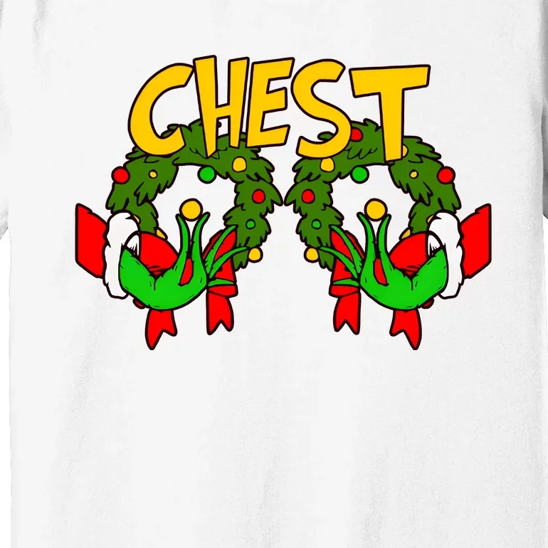 Funny Chest Nuts Couples Matching Christmas Humor Boobs Adult Joke Premium T-Shirt