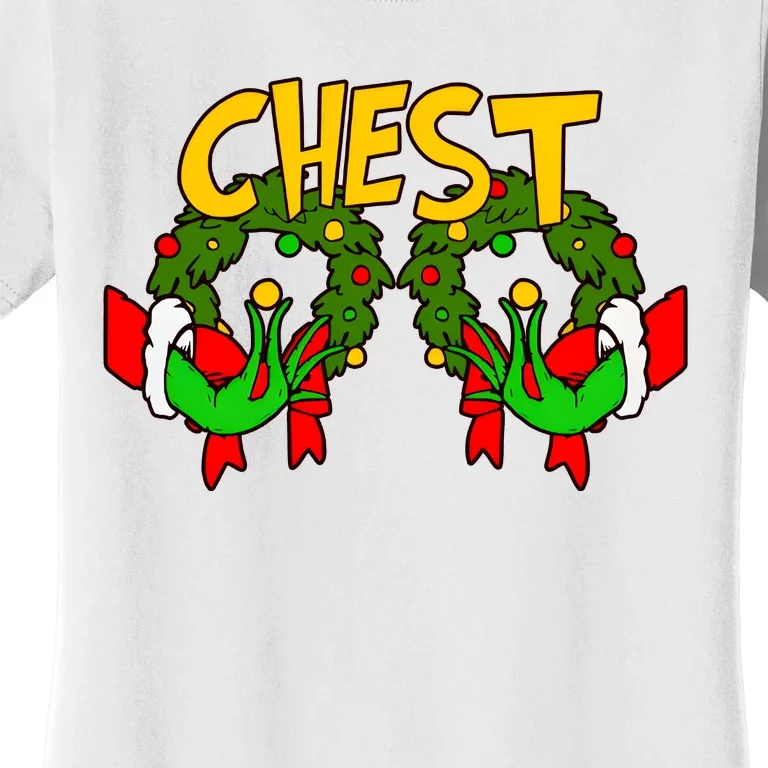 Funny Chest Nuts Couples Matching Christmas Humor Boobs Adult Joke Women's T-Shirt