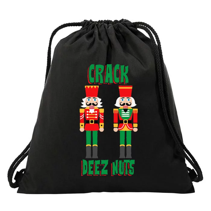 Funny Christmas Nutcracker Design Crack Deez Nuts Drawstring Bag