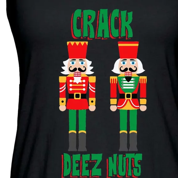 Funny Christmas Nutcracker Design Crack Deez Nuts Ladies Essential Flowy Tank