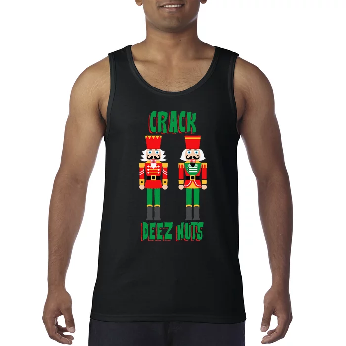 Funny Christmas Nutcracker Design Crack Deez Nuts Tank Top