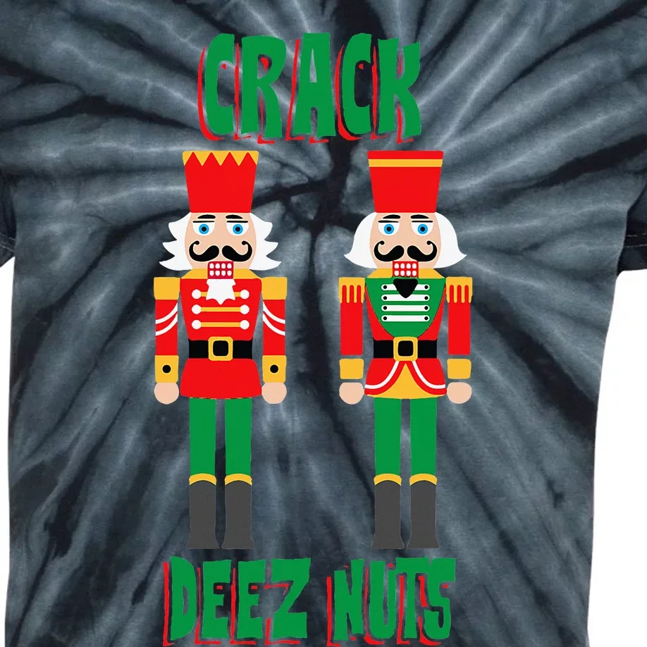 Funny Christmas Nutcracker Design Crack Deez Nuts Kids Tie-Dye T-Shirt