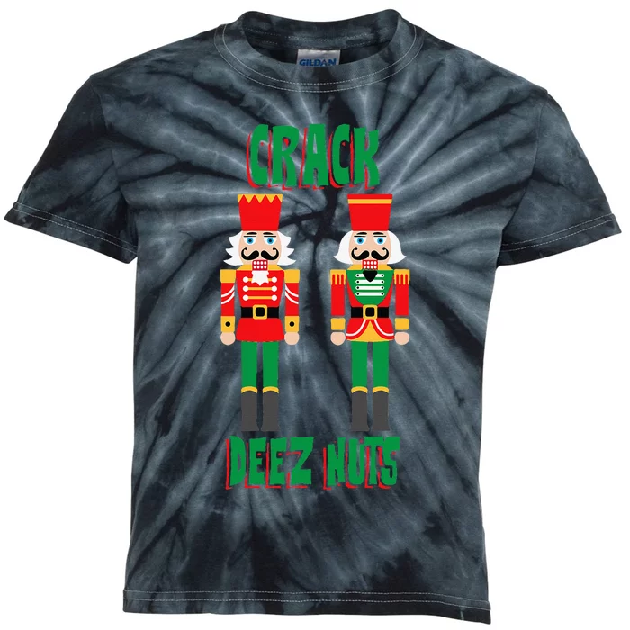 Funny Christmas Nutcracker Design Crack Deez Nuts Kids Tie-Dye T-Shirt