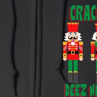 Funny Christmas Nutcracker Design Crack Deez Nuts Full Zip Hoodie