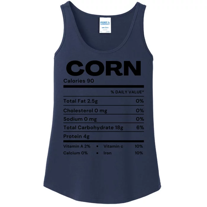 Funny Corn Nutrition Thanksgiving Costume Ladies Essential Tank