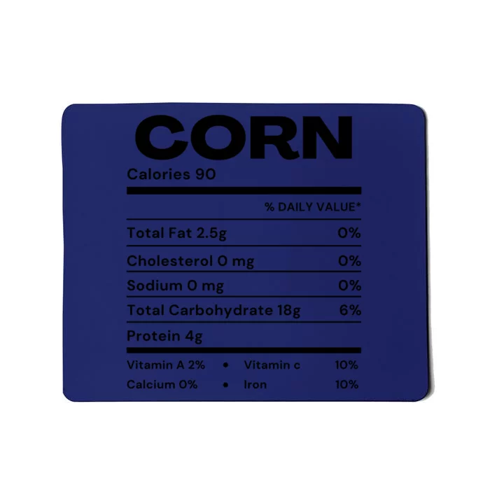 Funny Corn Nutrition Thanksgiving Costume Mousepad