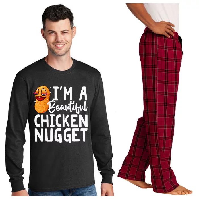 Funny Chicken Nugget Design For Kids Nuggets Lover Long Sleeve Pajama Set