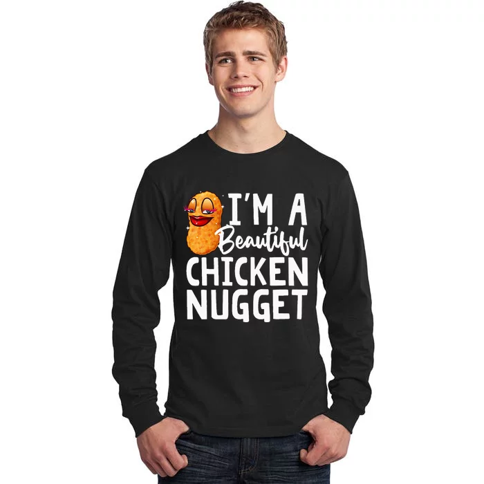 Funny Chicken Nugget Design For Kids Nuggets Lover Tall Long Sleeve T-Shirt