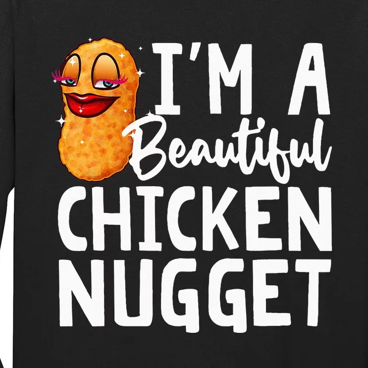 Funny Chicken Nugget Design For Kids Nuggets Lover Tall Long Sleeve T-Shirt