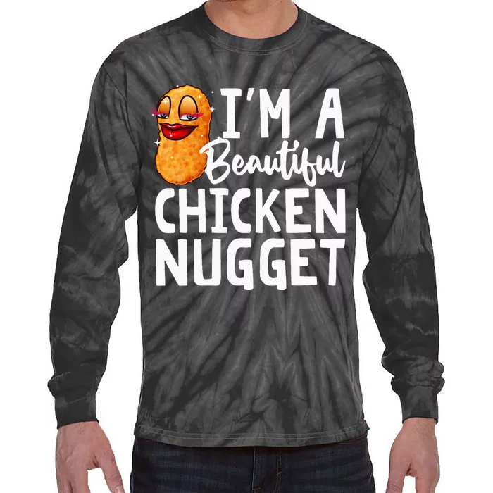 Funny Chicken Nugget Design For Kids Nuggets Lover Tie-Dye Long Sleeve Shirt