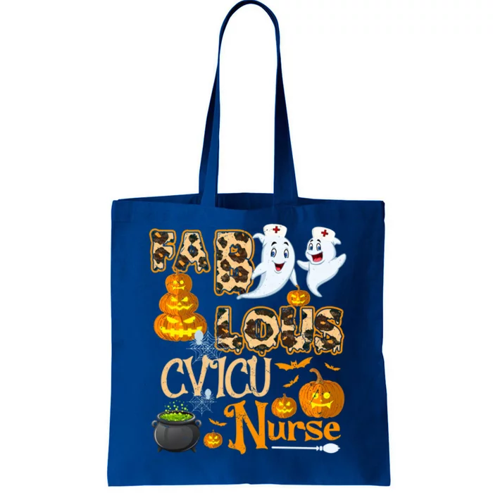 Faboolous Cvicu Nurse Funny Rn Squad Halloween Puns Funny Gift Tote Bag