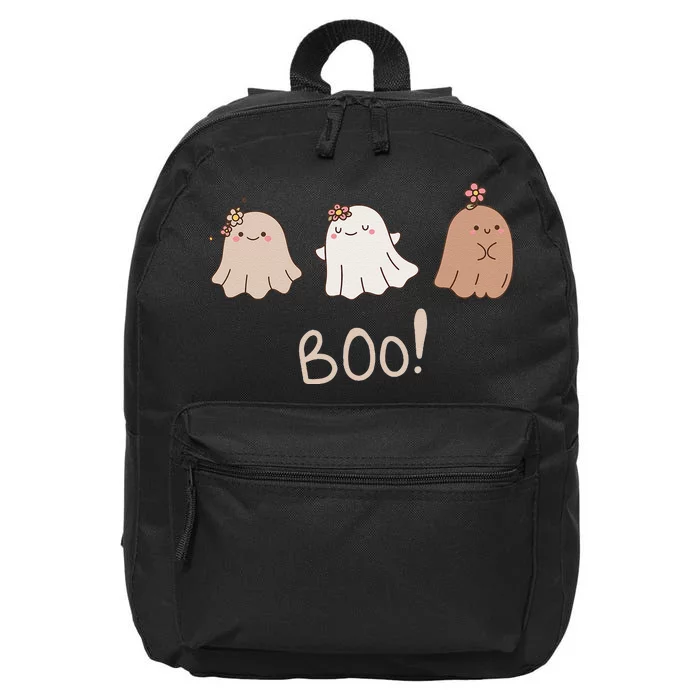 Funky Cute Neutral Tones Ghosts Boo! 16 in Basic Backpack