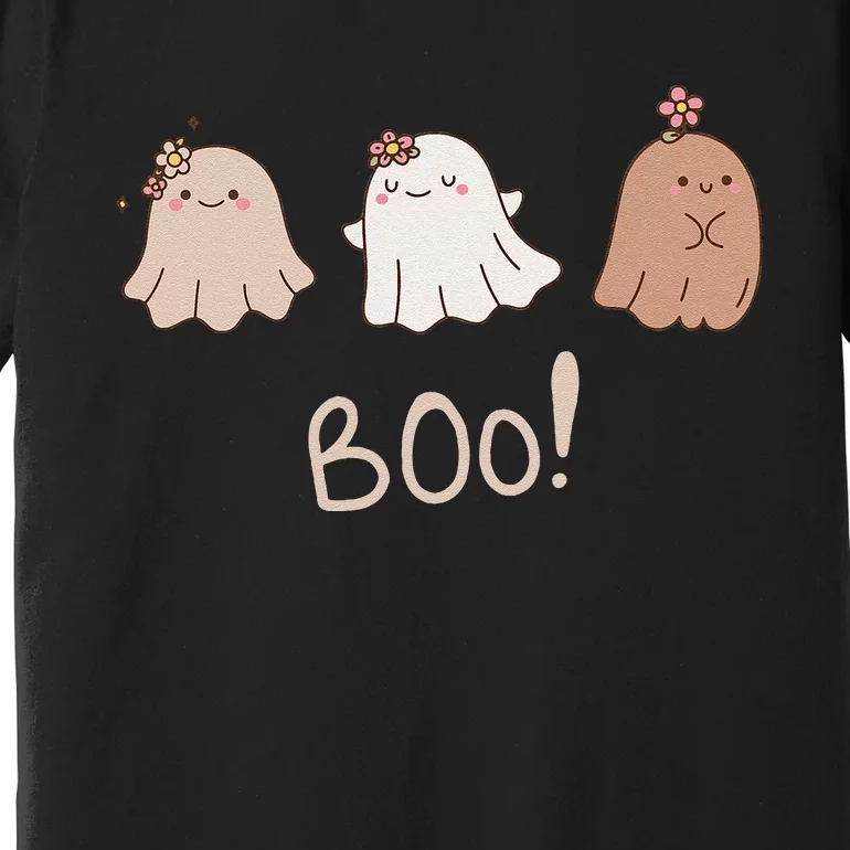 Funky Cute Neutral Tones Ghosts Boo! Premium T-Shirt