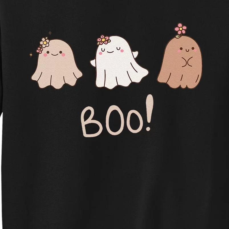 Funky Cute Neutral Tones Ghosts Boo! Tall Sweatshirt