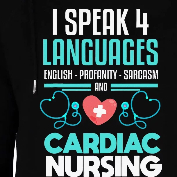 Funny Cardiac Nurse Joke Cardiology Nurse Womens Funnel Neck Pullover Hood