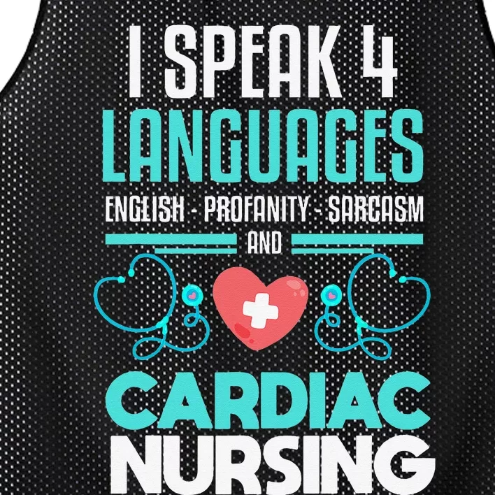 Funny Cardiac Nurse Joke Cardiology Nurse Mesh Reversible Basketball Jersey Tank