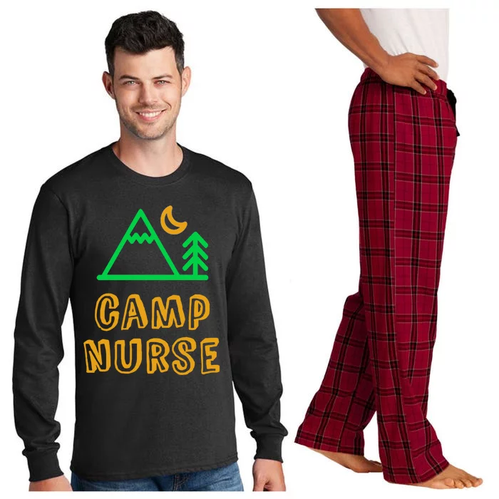 Funny Camp Nurse Medical Staff Mountain Campground Crew Cute Gift Long Sleeve Pajama Set