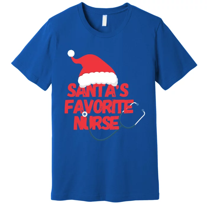 Funny Christmas Nursing Santas Favorite Nurse Meaningful Gift Premium T-Shirt