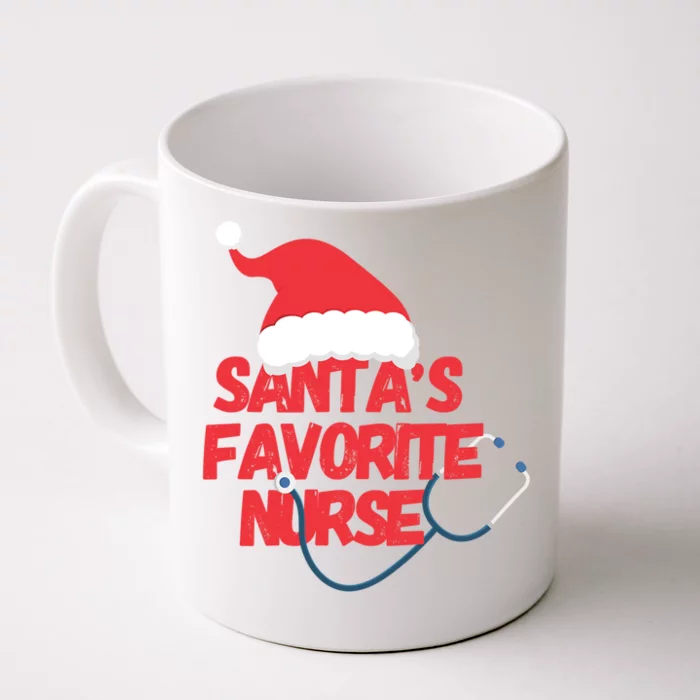 Funny Christmas Nursing Santas Favorite Nurse Meaningful Gift Front & Back Coffee Mug