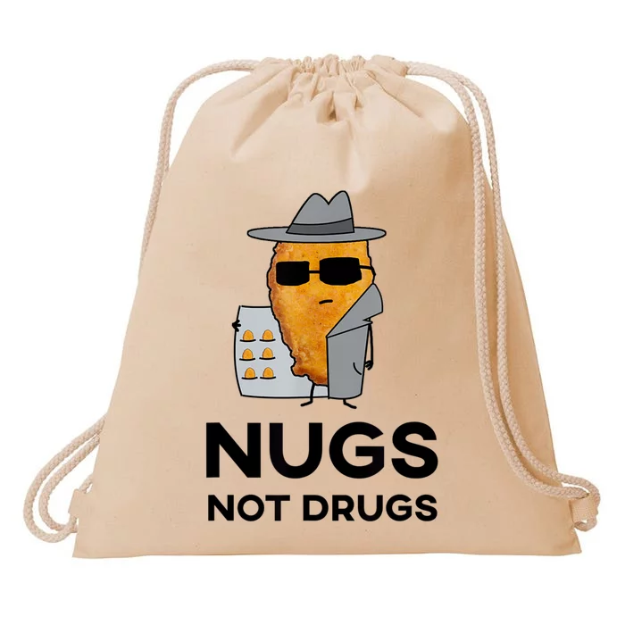 Funny Chicken Nuggets Nugs Not Drugs Drawstring Bag