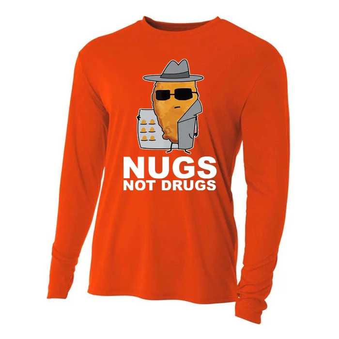 Funny Chicken Nuggets Nugs Not Drugs Cooling Performance Long Sleeve Crew