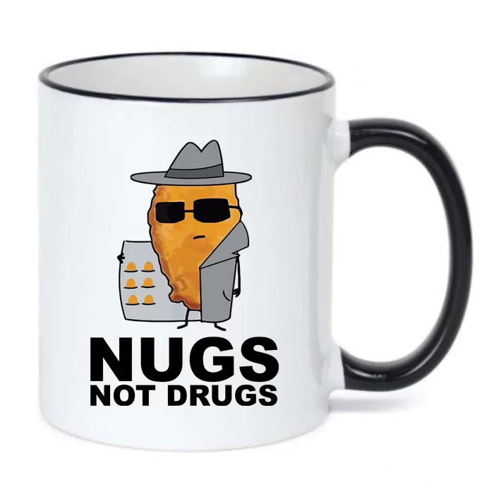 Funny Chicken Nuggets Nugs Not Drugs Black Color Changing Mug