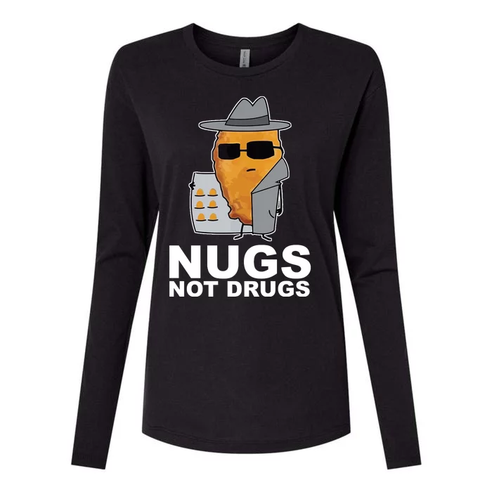 Funny Chicken Nuggets Nugs Not Drugs Womens Cotton Relaxed Long Sleeve T-Shirt