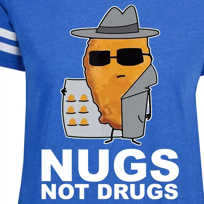 Funny Chicken Nuggets Nugs Not Drugs Enza Ladies Jersey Football T-Shirt