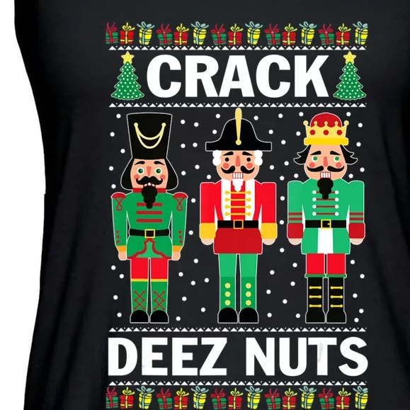 Funny Christmas Nutcracker Design Crack Deez Nuts Gift Ladies Essential Flowy Tank