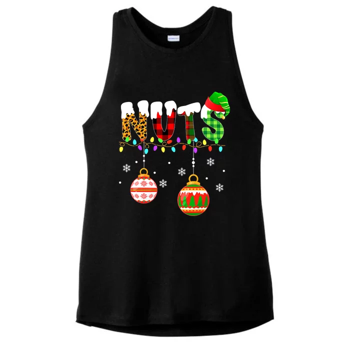 Funny Chest Nuts Couples Christmas Chestnuts Adult Matching Ladies Tri-Blend Wicking Tank