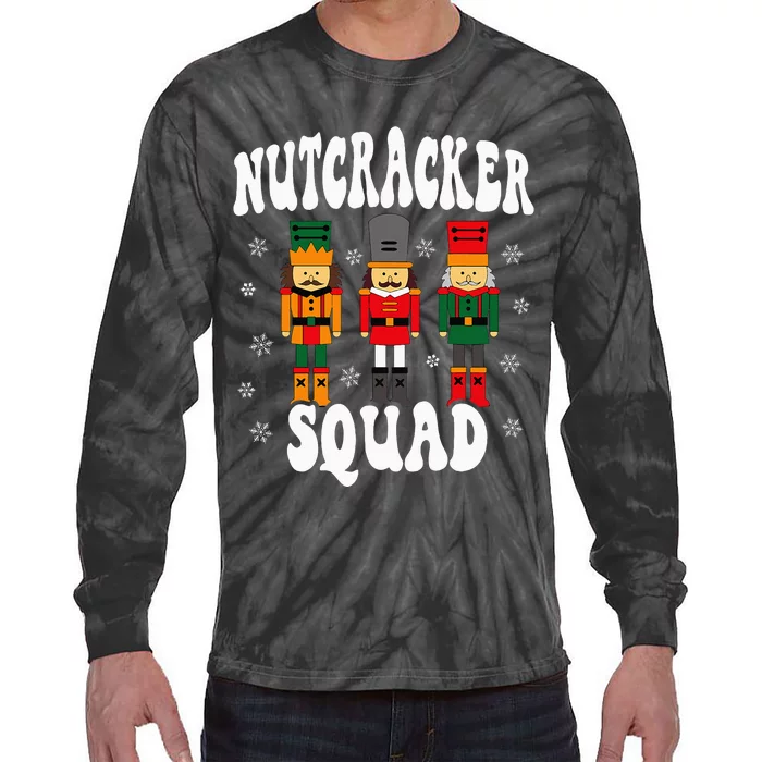 Funny Christmas Nutcracker Squad Tie-Dye Long Sleeve Shirt