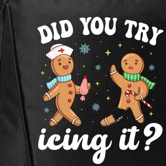 Funny Christmas Nurse Gingerbread Did You Try Icing It Meaningful Gift City Backpack